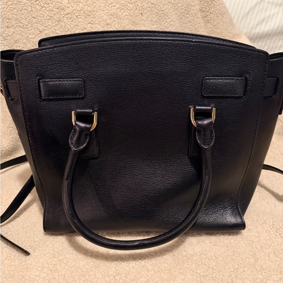 Michael Kors Hamilton Leather Satchel Hand Shoulder Bag Tote with Gold Accents - Picture 4 of 6